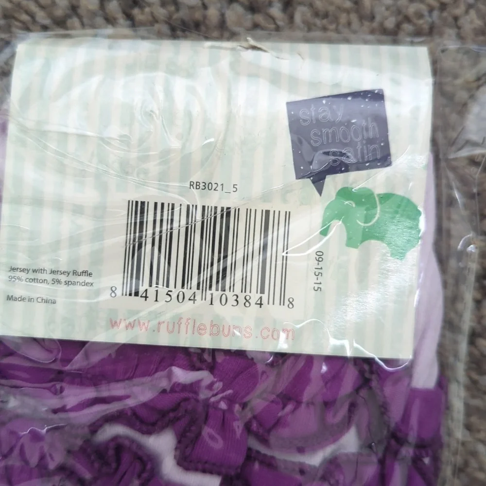 Ruffle Buns Toddler Girl's Purple Diaper Cover 18‎ Months to 3T